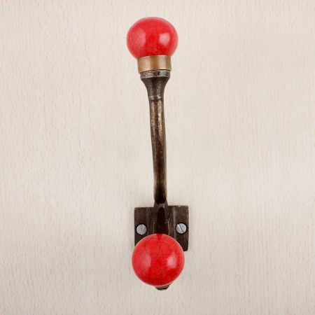 Solid Red Crackle Iron Hooks-EHG-85